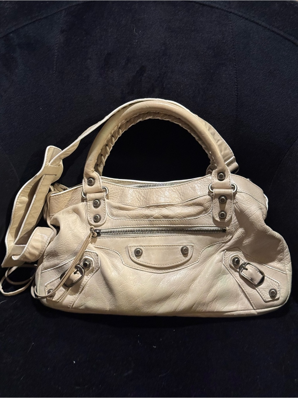ULTRA RARE SS 2003 Balenciaga First Mastic Chèvre Goatskin Pewter Hardware